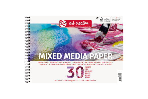 TALENS Mixedmedia Papier 9312002M A4, 250 g/qm, 30 Blatt
