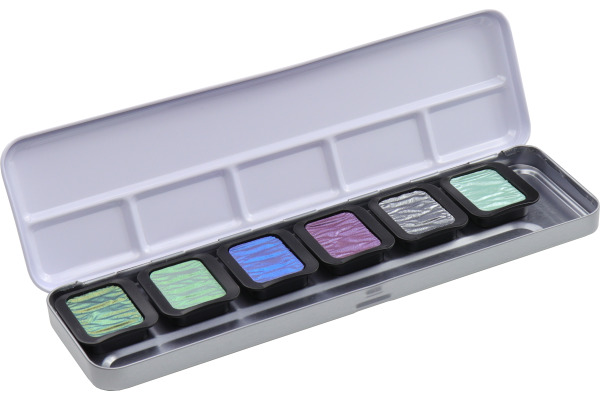 TALENS Perlglanzfarbe Finetec Box F0602 Essentials Cool 6 Farben