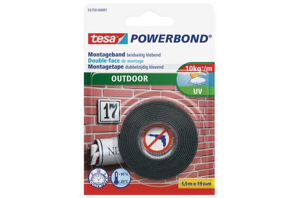 TESA Powerbond Outdoor 19mmx1.5m 557500000 Montageband, doppelseitig