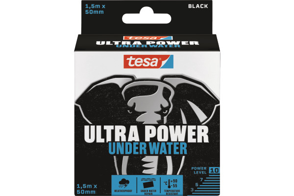TESA Power Under Water 1.5mx50mm 564910000 Reparaturband, schwarz