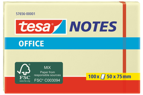 TESA Office Notes 50x75mm 576560000 jaune 100 flls.