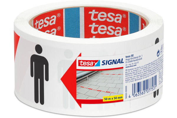 TESA Warnband Social Distancing 58263-000 rot, weiss, schwarz 50mmx50m