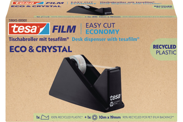 TESA Tesafilm eco&crystal 10mx19mm 59045-000 Tischabroller schwarz 1 Stück