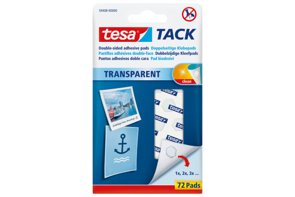 TESA Powerstrips Tack 594080000 transparent 72 Pads