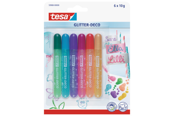 TESA Glitter Deco Candy Colors 599880000 6x10g 6...