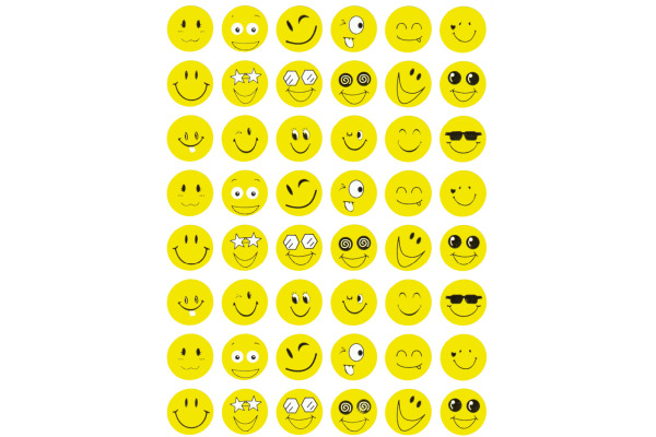 TIME TEX Belobigungs-Aufkleber 62781 Gesicht gelb 288 Stück