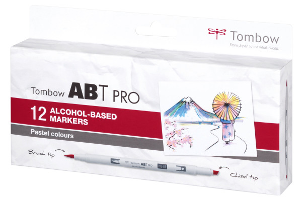 TOMBOW Dual Brush Pen ABT PRO ABTP-12P2 Pastel Colours 12 Stück
