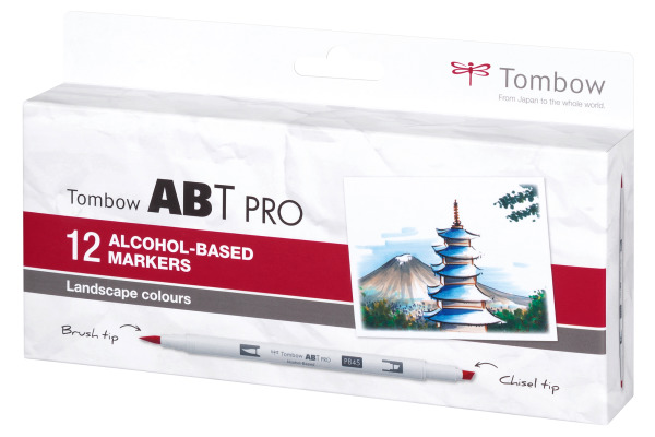 TOMBOW Dual Brush Pen ABT PRO ABTP-12P4 Landscape Colours 12 Stück