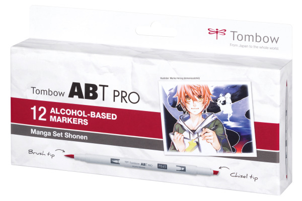 TOMBOW Dual Brush Pen ABT PRO ABTP-12P5 Manga Set Shonen 12 Stück