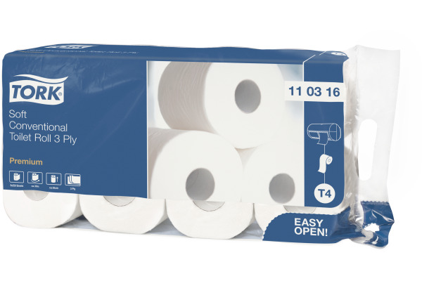 TORK Toilettenpapier T4 110316 3-lagig 8 Rollen à 250 Blatt