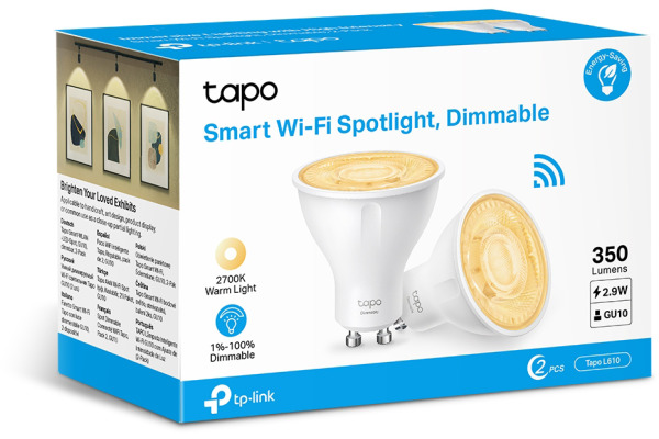 TP-LINK TapoL610(2-pack) TAPOL6102 Smart WiFi Spotlight Dimmable