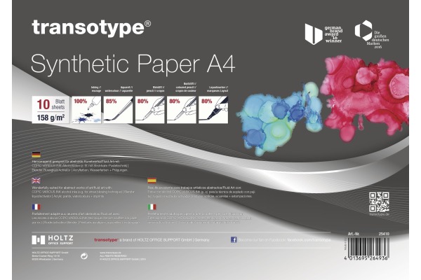 TRANSOTYP Synthetic Papier A4 25410 158g, weiss 10 Blatt