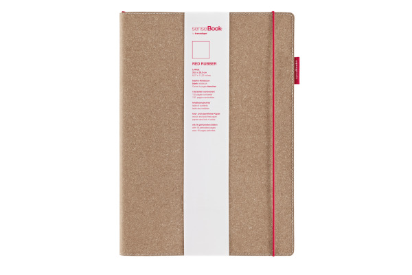 TRANSOTYP senseBook RED RUBBER A4 75020402 kariert, L, 135 Seiten beige