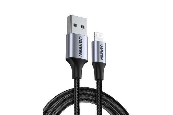 UGREEN Cable USB-A-Lightning 60156 1m,2.4A Max,Black