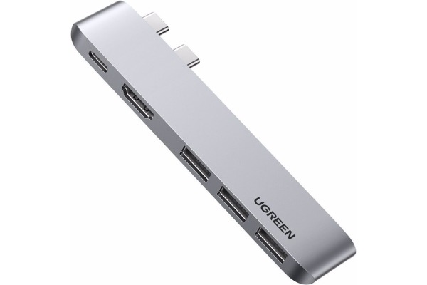 UGREEN USB-C 5in2 Hub, Grey 60559 HDMI,3xUSB-A,USB-C MB Pro/Air
