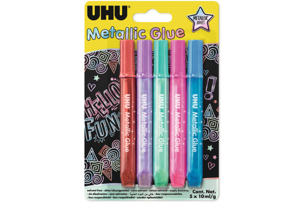 UHU Glitter Glue 920511 Metallic 5 Farben