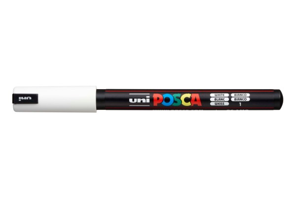 UNI-BALL Posca Fineliner 0,7mm PC-1MR WHITE weiss