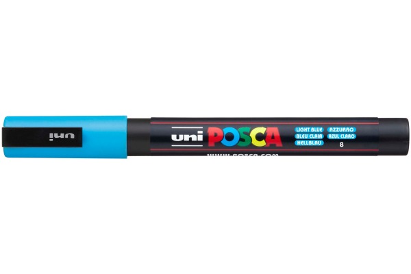 UNI-BALL Posca Marker 0,9-1,3mm PC-3M hellblau, Rundspitze