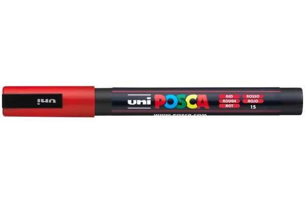 UNI-BALL Posca Marker 0,9-1,3mm PC-3M rot, Rundspitze