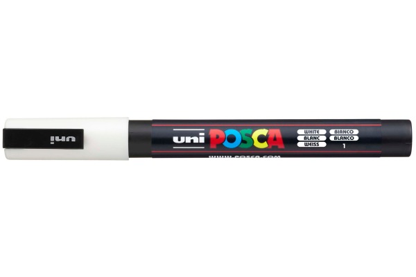 UNI-BALL Posca Marker 0,9-1,3mm PC-3M WHITE weiss,...