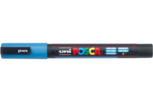 UNI-BALL Posca Marker 0.9-1.3mm PC-3ML L. glitzer hellblau