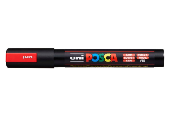 UNI-BALL Posca Marker 1,8-2,5mm PC-5M fluo rot, Rundspitze