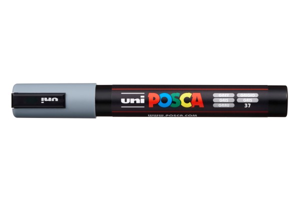 UNI-BALL Posca Marker 1,8-2,5mm PC-5M grau, Rundspitze