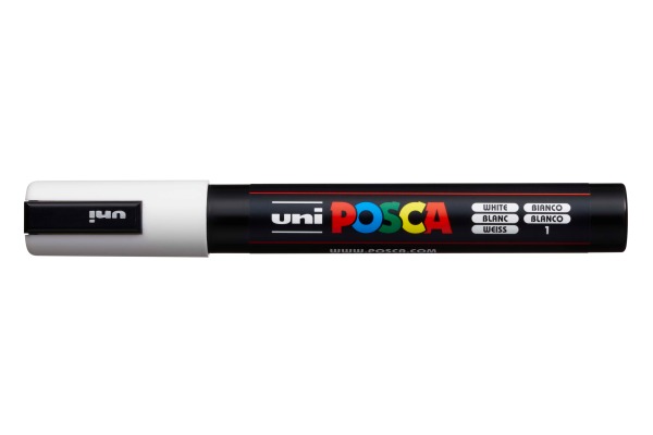 UNI-BALL Posca Marker 1,8-2,5mm PC-5M WHITE blanc
