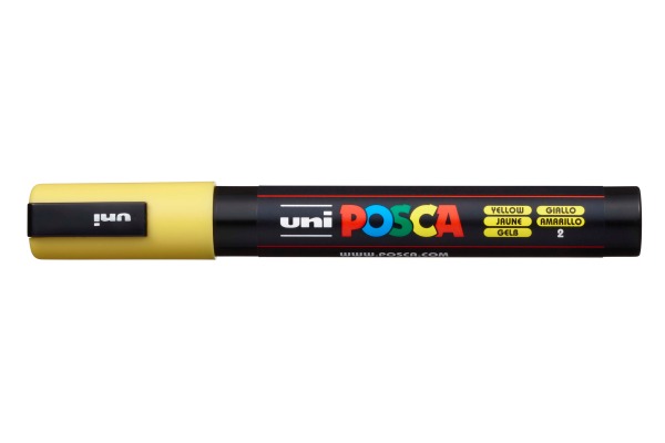 UNI-BALL Posca Marker 1,8-2,5mm PC-5M gelb, Rundspitze