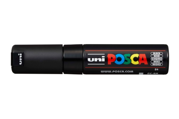 UNI-BALL Posca Marker 8mm PC-8K schwarz, Keilspitze