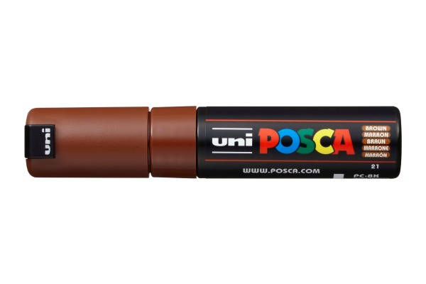 UNI-BALL Posca Marker 8mm PC-8K braun, Keilspitze