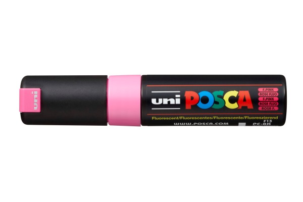 UNI-BALL Posca Marker 8mm PC-8K fluo rosa, Keilspitze
