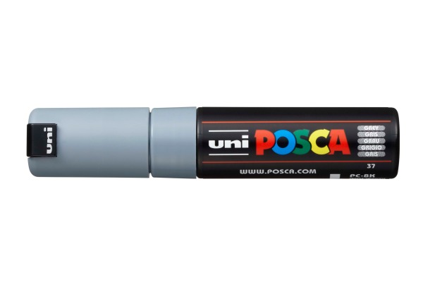 UNI-BALL Posca Marker 8mm PC-8K grau, Keilspitze