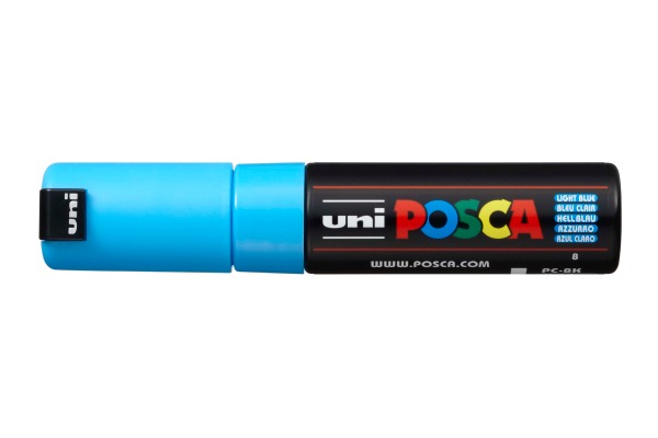UNI-BALL Posca Marker 8mm PC-8K hellblau, Keilspitze
