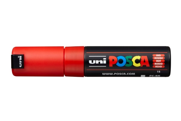 UNI-BALL Posca Marker 8mm PC-8K rot, Keilspitze