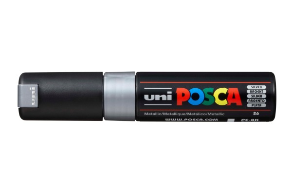 UNI-BALL Posca Marker 8mm PC-8K MET silber, Keilspitze
