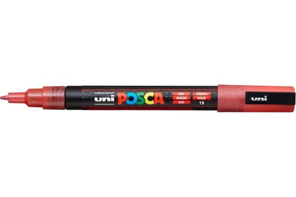 UNI-BALL Posca Marker 0.9-1.3mm PC3-ML RE glitzer rot