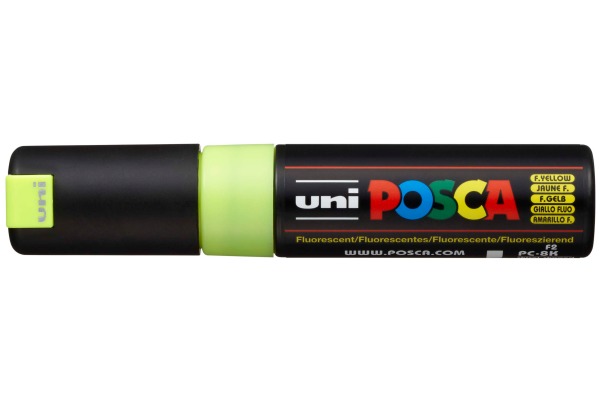 UNI-BALL Posca Marker 8mm PC-8K fluo gelb, Keilspitze