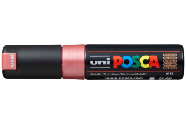 UNI-BALL Posca Marker 8mm PC8K MET rot, Keilspitze