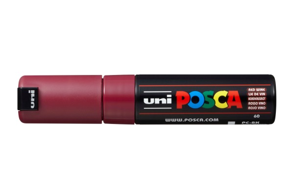UNI-BALL Posca Marker 8mm PC-8K bordeaux, Keilspitze