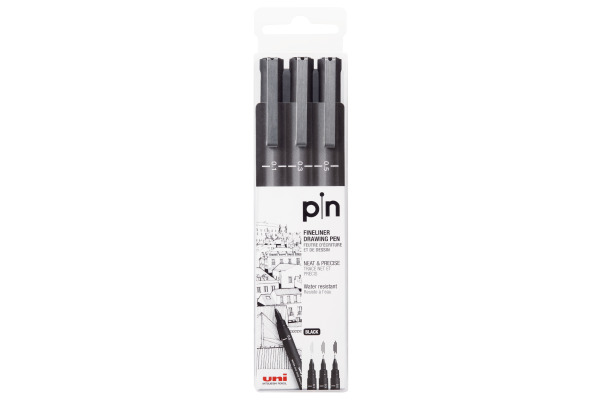 UNI-BALL Fineliner Pin 0.1-0.5mm PIN200(S) schwarz