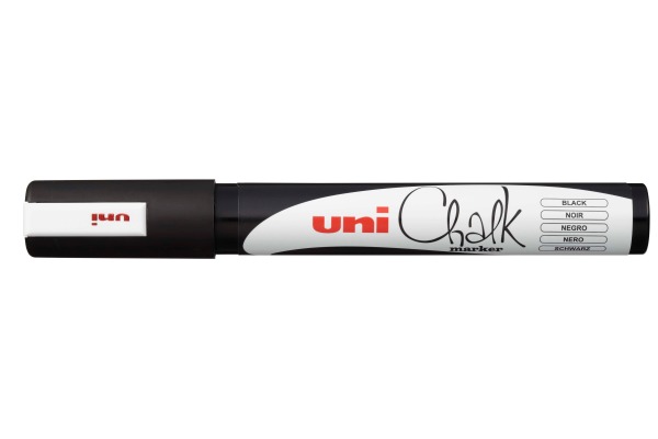 UNI-BALL Chalk Marker 1.8-2.5mm PWE5M schwarz, Rundspitze