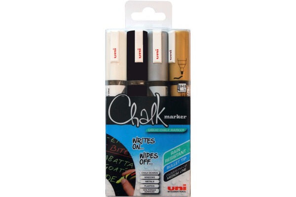 UNI-BALL Chalk Marker 1.8-2.5mm PWE5M.4C 4 Farben 4 Stück