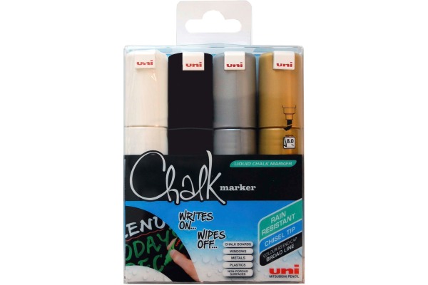 UNI-BALL Chalk Marker 8mm PWE8K.4C 4 Farben 4 Stück