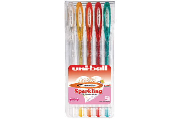 UNI-BALL Gel-Roller Sparkling UM120SP.5 5 Stück