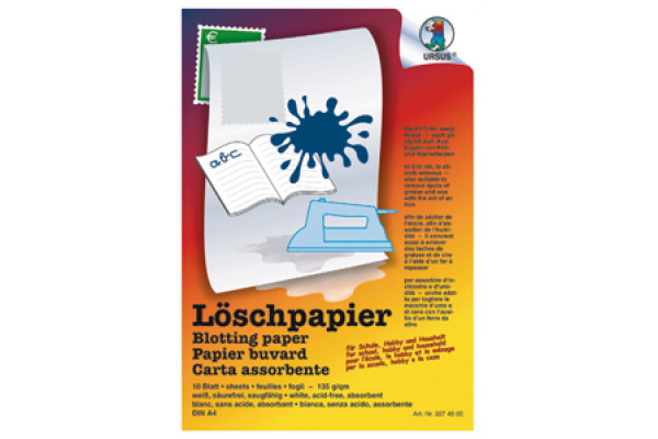 URSUS Löschpapier A4 3974600 135g, weiss 10 Blatt
