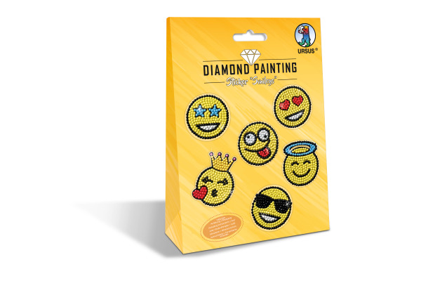 URSUS Diamond Sticker Smileys 43500006 10x15cm 2 Bogen
