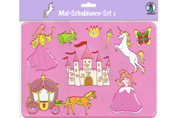 URSUS Schablonen Set 1 Princess 44100001 26.8x18.9x0.2cm 6 Stück