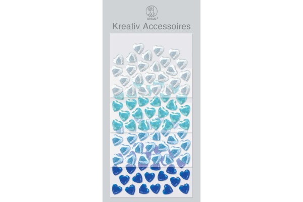 URSUS Kreativ Accessoires 56400014 Herzen, blau weiss