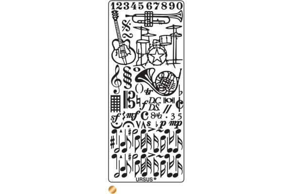 URSUS Kreativ Sticker 59120021 Instrumente kupfer